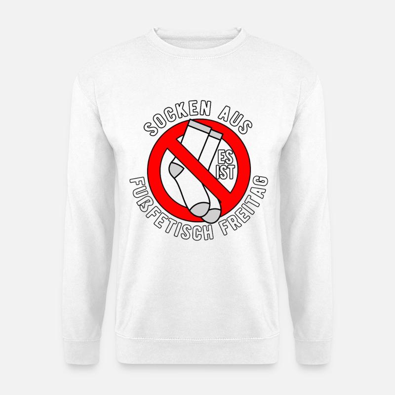 No socks allowed shield feet - Unisex Sweatshirt - white