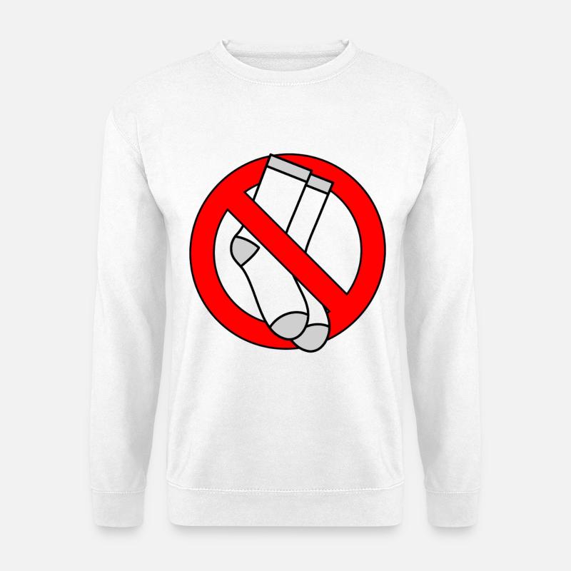 No socks allowed shield feet - Unisex Sweatshirt - white