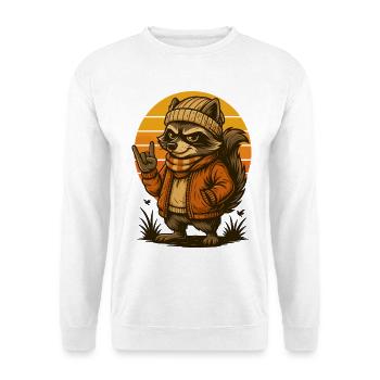 Cool raccoon retro style - Unisex Sweatshirt - white - Front