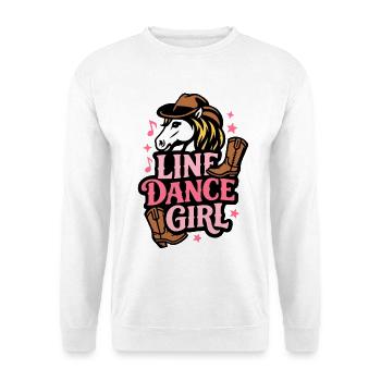 Fille de danse en ligne - Danse avec coeur - Musique Cadeau - Sweat-shirt Unisexe - blanc - Devant