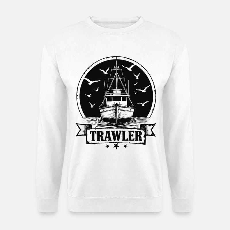 Trawler Fischkutter Ahoi Maritim - Unisex Pullover - Weiß