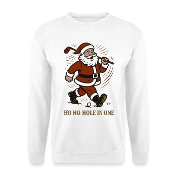Santa Claus Golfing Ho Ho Hole In One Fun - Unisex Sweatshirt - white - Front