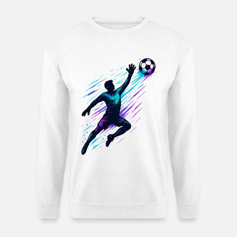 Fußball Torwart Parade Dynamische Aktion - Unisex Pullover - Weiß