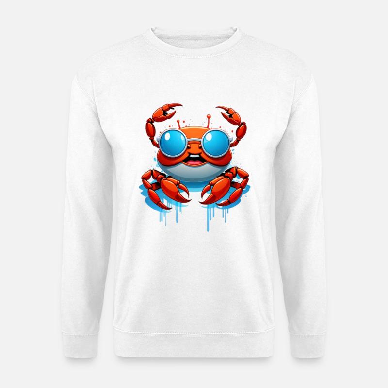 Sunglasses Crab Splash - Unisex Sweatshirt - white