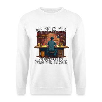 I Can't I Have Stuff to Do in My Garage - Unisex Sweatshirt - white - Front