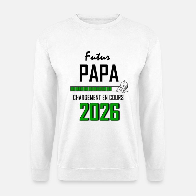 Futur PAPA Countdown 2026 Vert Bébé - Sweat-shirt Unisexe - blanc