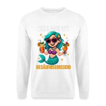 Die Lage Ist Besäufniserregend Meerjungfrau - Unisex Pullover - Weiß - Vorne