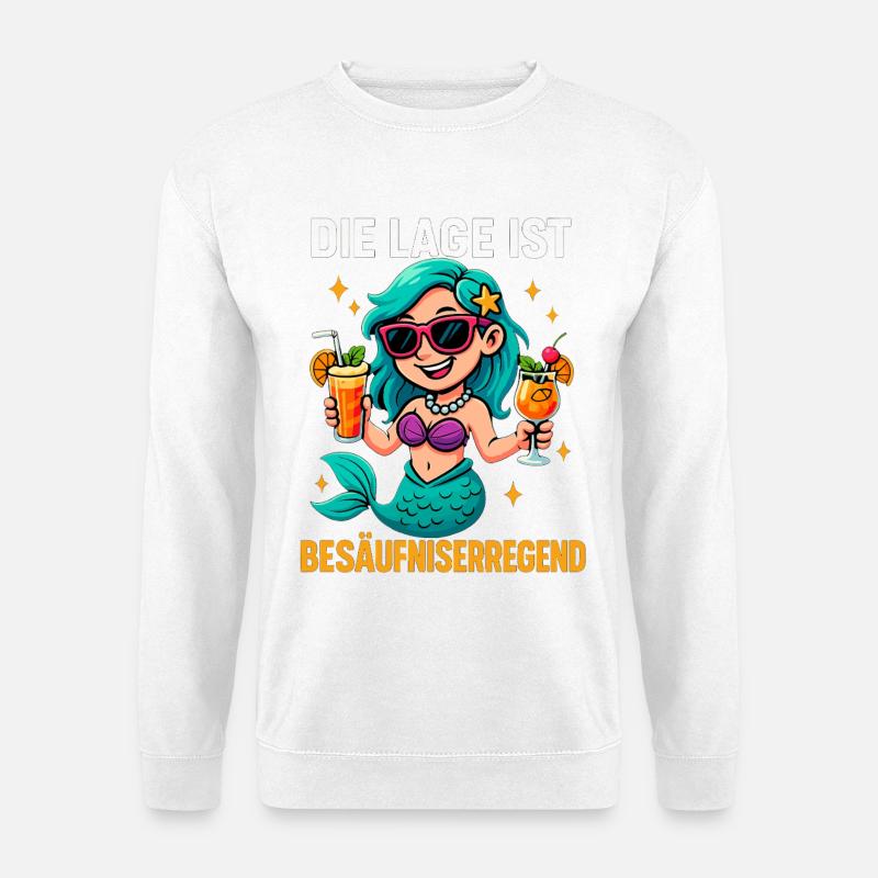 The location is drunken, mermaid - Unisex Sweatshirt - white