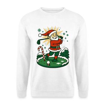 Santa Claus Golfing Christmas Fun Holiday - Unisex Sweatshirt - white - Front