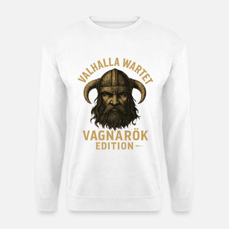 Valhalla Wartet Vagnarök Edition Wikinger - Unisex Pullover - Weiß