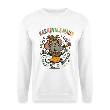 Karnevals Maus buntes Party-Design - Unisex Pullover - Weiß - Vorne