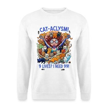Crazy Cats Woman - CAT-ACLYSM! - Unisex Sweatshirt - white - Front