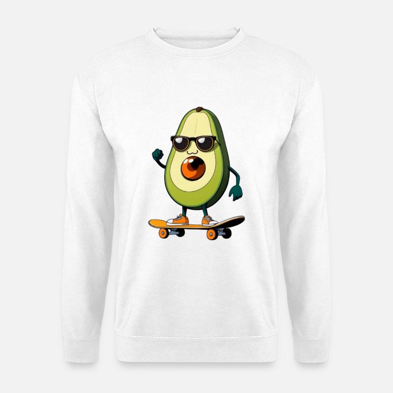 Avocado Skateboard Superstar - Unisex Pullover - Weiß