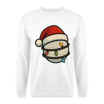 Funny Golf Ball Christmas Santa Holiday - Unisex Sweatshirt - white - Front