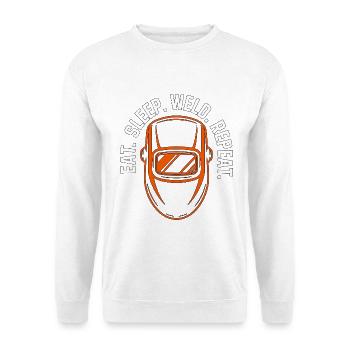 Soudeur Eat Sleep Weld Répéter le soudage des métaux - Sweat-shirt Unisexe - blanc - Devant