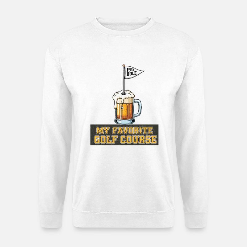 Mein Lieblings Golfplatz Bier - Unisex Pullover - Weiß
