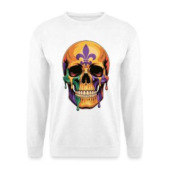 Chemise tête de mort Mardi Gras - Sweat-shirt Unisexe - blanc - Devant