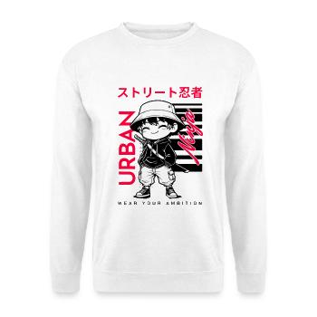 Urbain Ninja Kawaii Street Samouraï Streetwear Manga - Sweat-shirt Unisexe - blanc - Devant