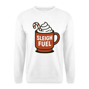 Schlitten Fuel Heiße Schokolade Becher Weihnachtsspaß - Unisex Pullover - Weiß - Vorne