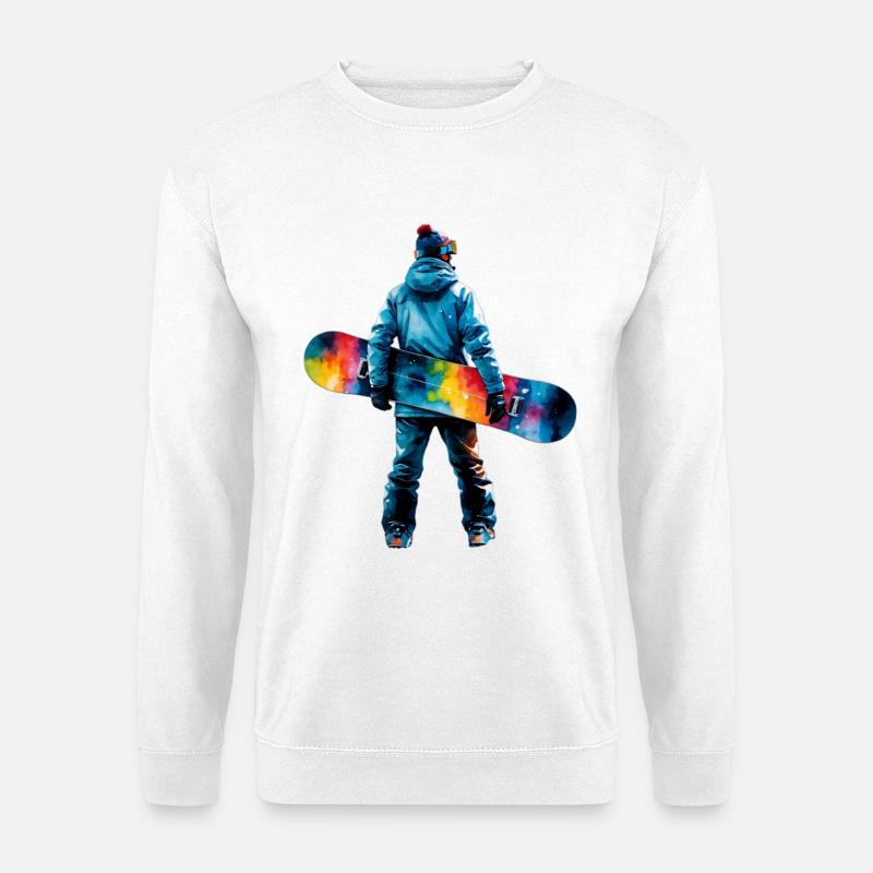 Farbexplosion Snowboarder - Unisex Pullover - Weiß