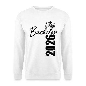 Bachelor bestanden 2026 - Prüfung - Erfolg - Unisex Pullover - Weiß - Vorne