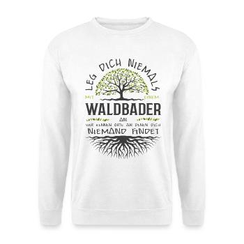 Waldbaden Wald Natur Baum Shinrin-Yoku Geschenk - Unisex Pullover - Weiß - Vorne