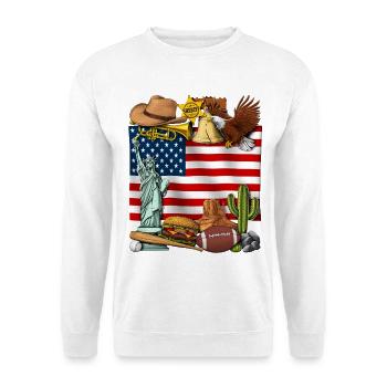 Flagge der USA - Unisex Pullover - Weiß - Vorne