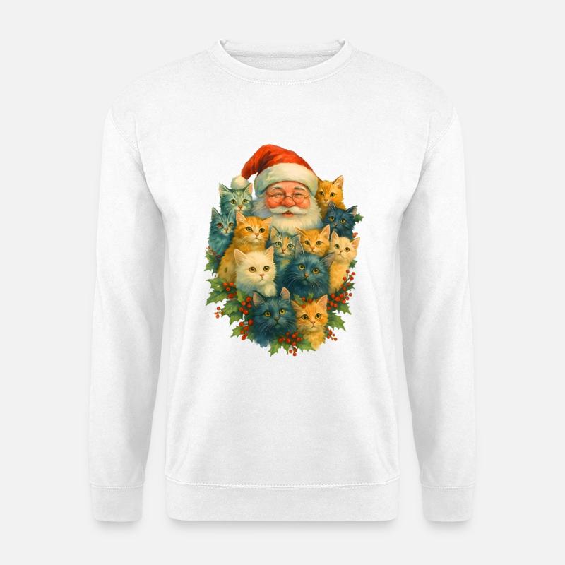 Santa Katzenvielfalt - Unisex Pullover - Weiß