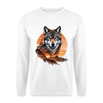 Wolf in the sunset over Bergen - Unisex Sweatshirt - white - Front