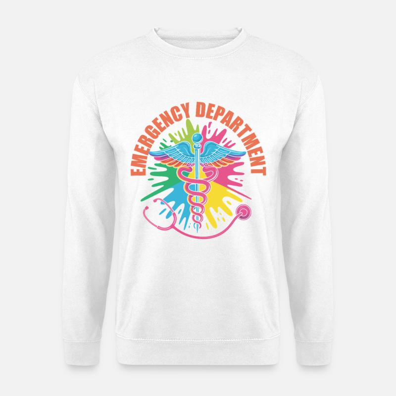 Buntes Notfall Emblem - Unisex Pullover - Weiß