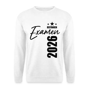 Examen bestanden 2026 - Prüfung - Erfolg - Unisex Pullover - Weiß - Vorne