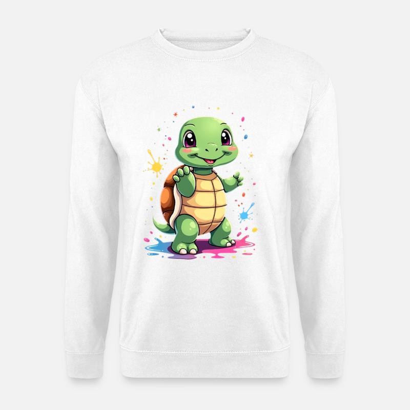 Turtle Paint Splash Fun - Unisex Sweatshirt - white