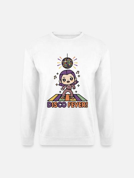 Disco Fever | Chibi Girl Tanzparty Retro 70er - Unisex Pullover - Weiß