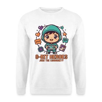 8-BIT HEROES | Gaming Retro Chibi Community Pixel - Unisex Sweatshirt - white - Front