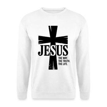 Jesus Der Weg Die Wahrheit Das Leben - Unisex Pullover - Weiß - Vorne
