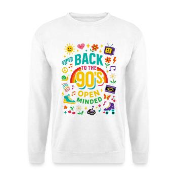Back To The 90's Open Minded Nostalgia Vibes - Unisex Sweatshirt - white - Front