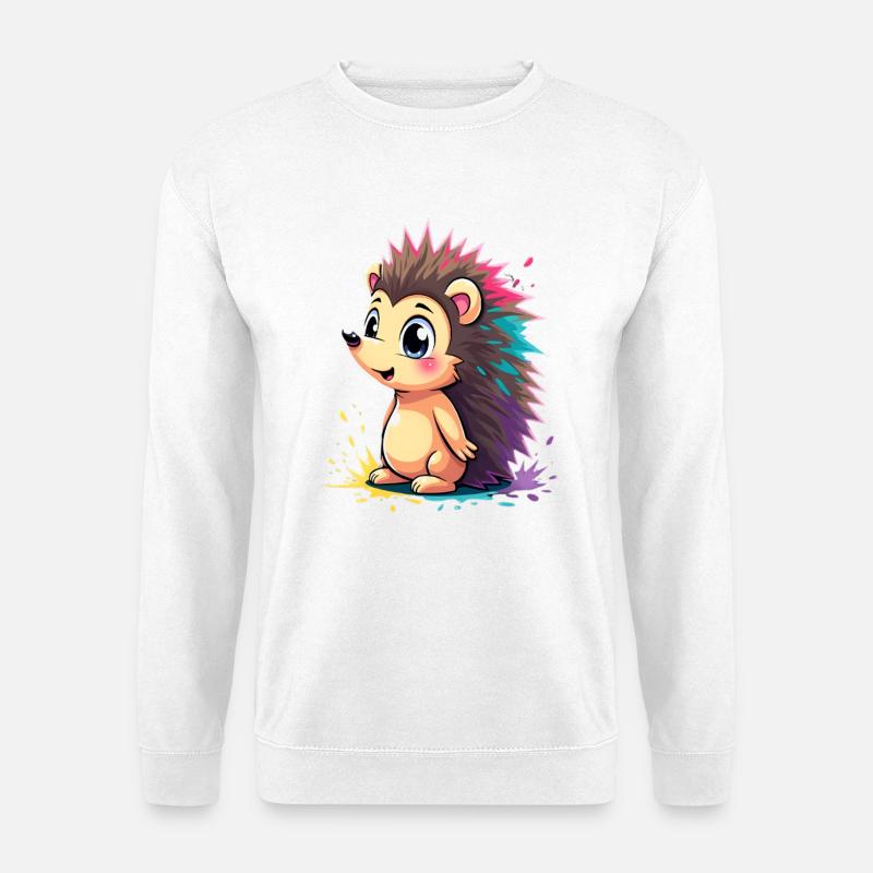Regenbogenstachel Igelchen - Unisex Pullover - Weiß
