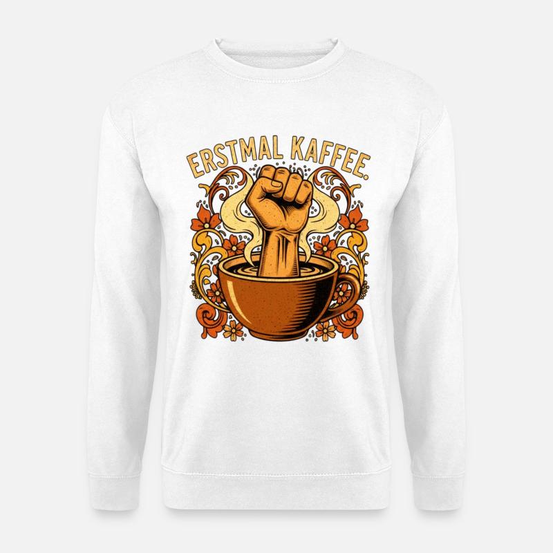 First Coffee Faust Statement - Unisex Sweatshirt - white