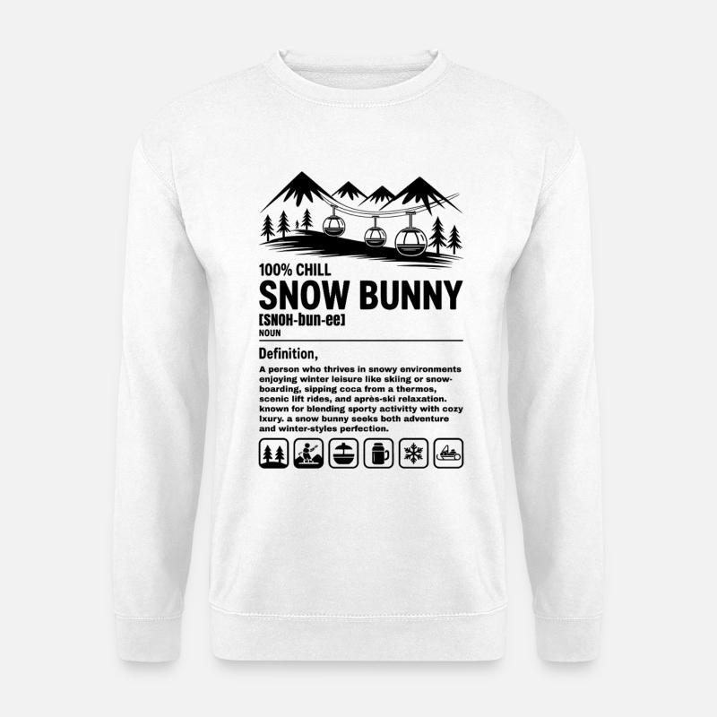 Lässiges Snow Bunny Definition Winter Berge - Unisex Pullover - Weiß