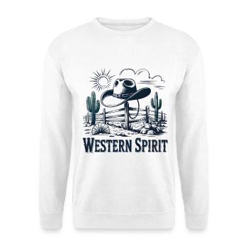 Western Vintage Cowboy - Unisex Pullover - Weiß - Vorne