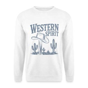 Western Spirit – Vintage Cowboy - Unisex Pullover - Weiß - Vorne