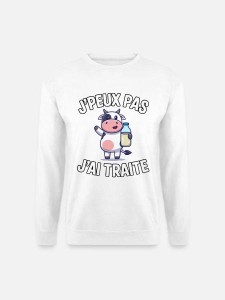 I Can't I Treated – Humour Farmer - Unisex Sweatshirt - white