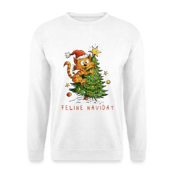 Feline Navidad Christmas Cat - Unisex Sweatshirt - white - Front
