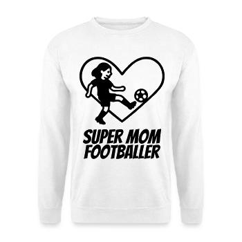 Super Maman Footballeuse – Heart Design - Sweat-shirt Unisexe - blanc - Devant