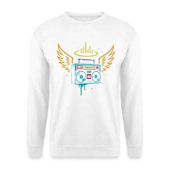 Neon Boombox Angels, Street Music Vibes - Unisex Sweatshirt - white - Front