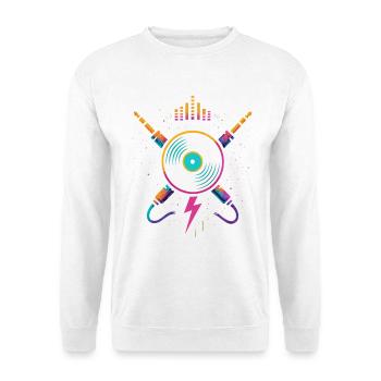 Vinyle arc-en-ciel néon, son rave joyeuse - Sweat-shirt Unisexe - blanc - Devant