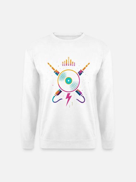 Vinyle arc-en-ciel néon, son rave joyeuse - Sweat-shirt Unisexe - blanc
