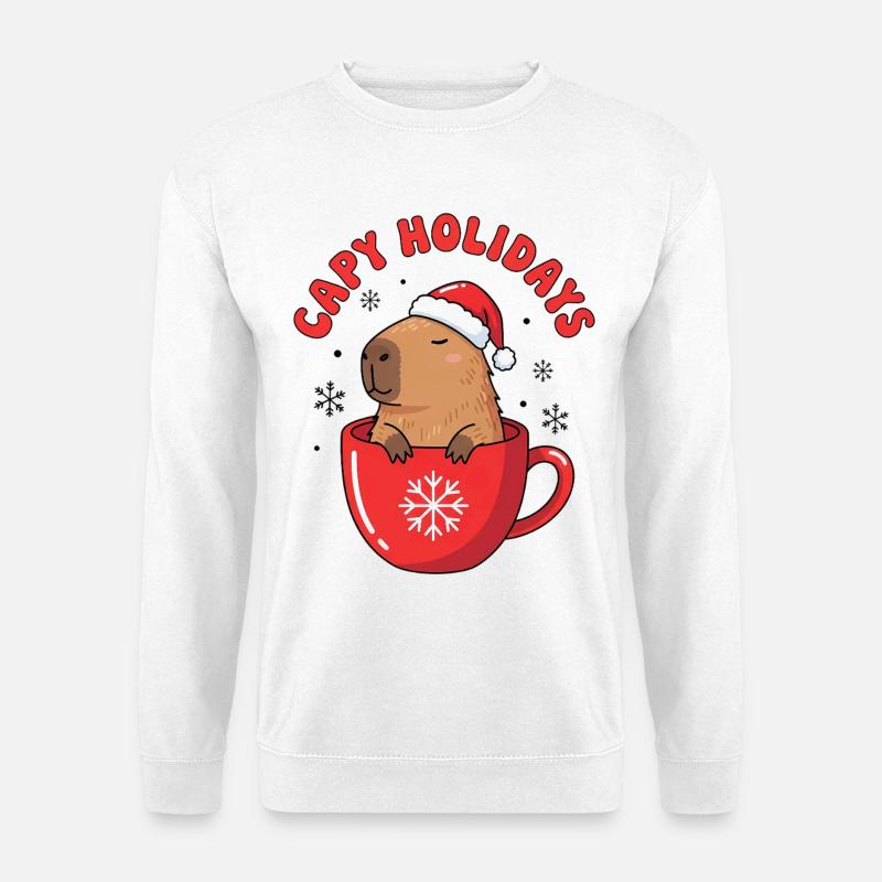 Capy Holidays - Unisex Pullover - Weiß
