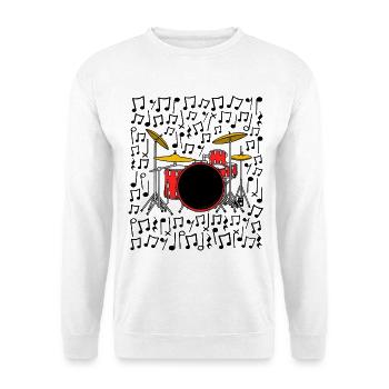 Batterie Notes musicales Batteur Professeur de musique - Sweat-shirt Unisexe - blanc - Devant