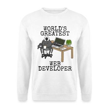 Le plus grand développeur web du monde, Spider Funny - Sweat-shirt Unisexe - blanc - Devant